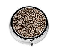 Leopard Patterned Wallpaper Print Personalised Portable Pillbox with,Mini Pillbox Compact and Convenient Pill Organiser for Storing and Organising Pills