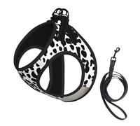 Leopard Patterned Wallpaper Print Printing Dog Summer Harness With Leash Set,Adjustable And Reflective Step-In Puppy Pet Vest Harnesses