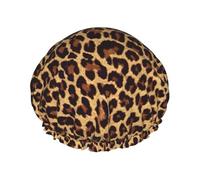 Leopard Patterned Wallpaper Print Shower Cap Lightweight Hat Suitable For Women With Long Hair Soft Shower Hat