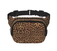 Leopard Patterned Wallpaper Print Unisex Square Double Layer Waist Bag Crossbody Fanny Pack Travel Workout Accessory, Black, One Size, Black, One Size