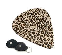 Leopard Patterned Wallpaper Printed Guitar Picks 6 Pcs Guitar Plectrum Acoustic Electric Guitar Pick For Bass Electric Acoustic Guitars Ukulele Thin Medium Thick Set 0.96mm