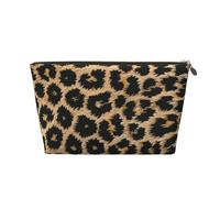 Leopard Patterned Wallpaper Printed Travel Cosmetic Bags with Gold Zipper Makeup Organizer Cosmetic Case Toiletry Bag for Women Mom Girls