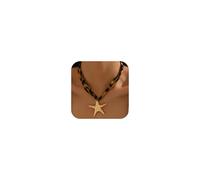 Leopard Pendant Necklace for Women Vintage Satin Fabric Leopard Double-Layer Adjustable Collar Necklace Fashion Gold Chunky Cross/Starfish/Heart/Flower Pendant Necklace Bohemian Summer Beach Holiday