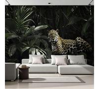 Leopard Photo Wallpaper for Bedroom Animals Tropical Rainforest 3D Small Wall Mural, Removable Peel and Stick Self-Adhesive Wall Decal for Boys Girls Living Room Office Decor 99"x 69"25U-36