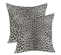 Leopard Pillow Covers 18x18 Inches Pack of 2,Cheetah Print Black Gray Throw Pillow Covers Animal Skin Modern Pillowcase Decoration Farmhouse Decorative Linen Cushion Cover Decor for Couch Sofa