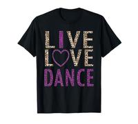 Leopard Pink Cheetah Print Live Love Dance Groovy Boho Cute T-Shirt