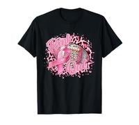 Leopard Pink Out Football Tackle Breast Cancer Warrior Girls T-Shirt