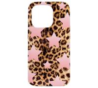 Leopard Pink Star Cheetah Leopard Print Aesthetic Girly Case for iPhone 15 Pro