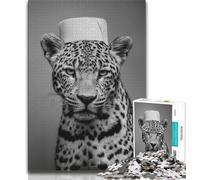 Leopard Playing with Toilet Paper Jigsaws Puzzles 1000 Pieces for Teenagers Gifts,Challenging Game And Family Play Wall Decoration Unique Birthday And Xmas Gifts 50x75cm