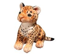 Leopard Plush Toy 24cm Stuffed Animal Doll, Realistic Cartoon-Style Cheetah Plush Figure, Soft Jungle Wildlife Plush Doll for Kids Room Decor and Animal Themed Play or Display