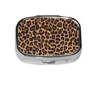 Leopard Print 1,Meta Pill Box 2 Compartment Medicine Case,Portable Organizer