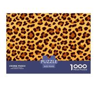 Leopard Print 1000 Pieces Jigsaws Puzzle Games Challenge Toy Faux Fur Home Decoration Fit Families Kids Age 12+ 70x50cm/1000pcs