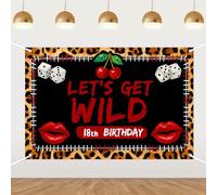 Leopard Print 18th Birthday Backdrop,Retro Mixed Patchwork Animal Print Photography Background for Women Adult Birthday Party Decorations Banner Photo Props