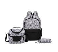 Leopard Print 3 Piece School Backpack Set With Lunch Bag And Case