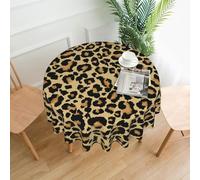Leopard Print 60 inch Round Tablecloth,Animal Abstract Skin Circle Table Cover Stain Resistance Wrinkle-Free Table Cloth for Home Kitchen Dining Party Patio Indoor Outdoor