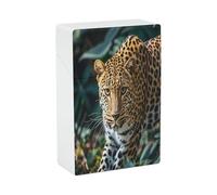 Leopard Print African Jungle Animals Cigarette Case Stylish Lightweight Pocket Holder Case for Smoke Waterproof Cigarette Dispenser Cigarettes Accessories for Outdoor Camping Hiking