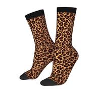 Leopard Print Animal Cheetah Novelty Casual Crew Socks Funny Quarter Socks Funky Sock Contrast Color Design for Women Men Gift