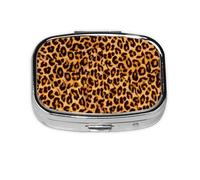 Leopard Print Animal Skin,Meta Pill Box 2 Compartment Medicine Case,Portable Organizer,Rectangle Meta Portable Organizer Pill Box 585 Compartment Medicine Case