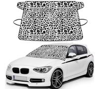 Leopard Print Animals The Arts, Car Windshield Cover, Protective Windscreen Cover - Snow Ice Sun UV Dust Water Resistant - Fit for Most Cars