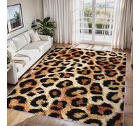 Leopard Print Area Rugs for Living Room, Cheetah Animal Print Design Rugs Bedroom, Non Slip Low Pile Soft Washable Floor Carpets Home Decor, 120 x 170 cm ZY&L2