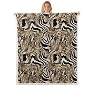Leopard Print Bed Blanket,Wild Animal Skin Flannel Blanket for Room Decor,African Cheetah Wildlife Fleece Blankets for Kids Adults,Super Soft,Twin 60"x80"