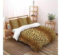 Leopard Print Bedding 3D Art Printed Microfiber Duvet Cover European Style 3 Pcs Pure Cotton,for Adults,Boys And Girls With Pillowcase Double（200x200cm）