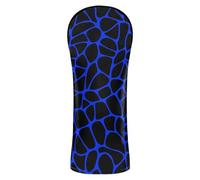 Leopard Print Black and Navy Blue Golf Head Covers Headcovers with Number Tag Designed to Fit All Woods and Drivers