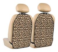 Leopard Print Black Brown Rust And Tan,2 Pack Car Seat Kick Mats Back Seat Protector Durable Back Seat Organiser