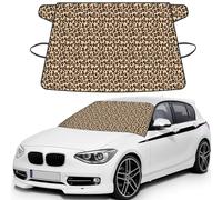 Leopard Print Black Brown Rust And Tan, Car Windshield Cover, Protective Windscreen Cover - Snow Ice Sun UV Dust Water Resistant - Fit for Most Cars