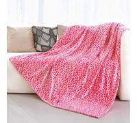 Leopard Print Blanket - Pink Soft Lightweight Throw for Bed & Couch Decor