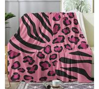 Leopard Print Blanket Super King Size, Wildlife Purple Fleece Throw Blanket for Bed Sofa Couch, Soft Cozy Flannel, Extra Large 230x270 cm, Decor & Gifts (DU67)
