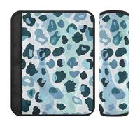 Leopard Print Blue 2 pcs seat Belt Shoulder Pads Release Stress to Your Neck and Shoulders for Backpack forro para cinturon de seguridad