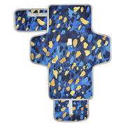 Leopard Print Blue Godlen Reusable Changing pad for Baby with Tissue Pocket Portable Baby Changing pad for Moms, Dads cambiadores de pa?ales para Bebes