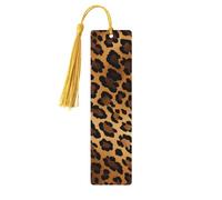 Leopard Print Bookmark Tiger Skin Wooden Bookmark with Tassel Book Mark for Women Men Reading Page Markers Gifts for Book Lovers