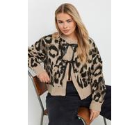 Leopard Print Bow Cardigan Yours Brown 18-20