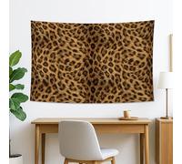 Leopard Print Brown Tapestry, Animal Pattern Bohemian Decorative Wall Hanging, Chic Tapestries Aesthetic for Living Room, Bedroom, Dorm 60x40 Inch