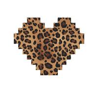 Leopard Print Building Brick Block Puzzle Heart Shaped, Personalized Picture Puzzles Photo Jigsaw Puzzles for Adults 3D Micro Building Blocks for Home Decor Bricks Set
