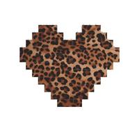 Leopard Print Building Brick Block Puzzle Heart Shaped, Personalized Picture Puzzles Photo Jigsaw Puzzles for Adults 3D Micro Building Blocks for Home Decor Bricks Set