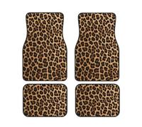 Leopard Print Car Floor Mats Set Of 4,Front Rear Carpets Mats