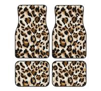 Leopard Print Car Foot Mat Four-Piece Set Full Set With Non-Slip Rubber Backing