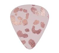 Leopard Print Cheetah Rose Gold,12 Pcs Guitar Pick,3 Different Thickness Plectrums for Acoustic Guitar Bass Ukulele (0.46mm 0.96mm 0.71mm)