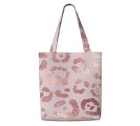 Leopard Print Cheetah Rose Gold,Reusable Grocery Bags Shopping Tote Bags Large Capacity Canvas Shoulder bag