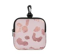 Leopard Print Cheetah Rose Gold, Square Zipper Storage Bag, Neoprene Coin Purse, Small Wallets, Change Pouch, Change Purse