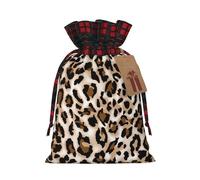 Leopard Print Christmas Candy Bag, Reusable, Christmas Bag For Christmas Birthday Party