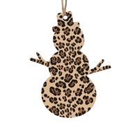 Leopard Print Christmas Wooden Pendant, Stylish And Cute In Design, A Foil For The Festive Atmosphere