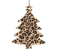 Leopard Print Christmas Wooden Pendant, Stylish And Cute In Design, A Foil For The Festive Atmosphere