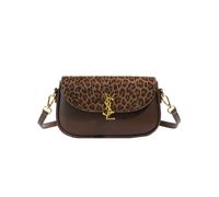 (Leopard print coffee) French retro frosted small square bag