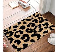 Leopard Print Coir Doormat, Wild Pattern Front Door Mat for Home Entrance (16x24in (40x60cm))