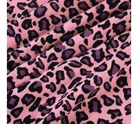 Leopard Print Corduroy Fabric,50×150cm Thin Cheetah Upholstery Fabric by The Metre for Quilting Sewing DIY Craft Patchwork Bag Bedding Pillow Mask (Pink)