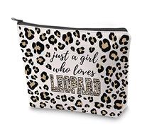 Leopard Print Cosmetic Bag Just A Girl Who Loves Leopards Makeup Bag with Zipper Leopard Lover Gift Leopard Print Travel Pouch (Leopards)